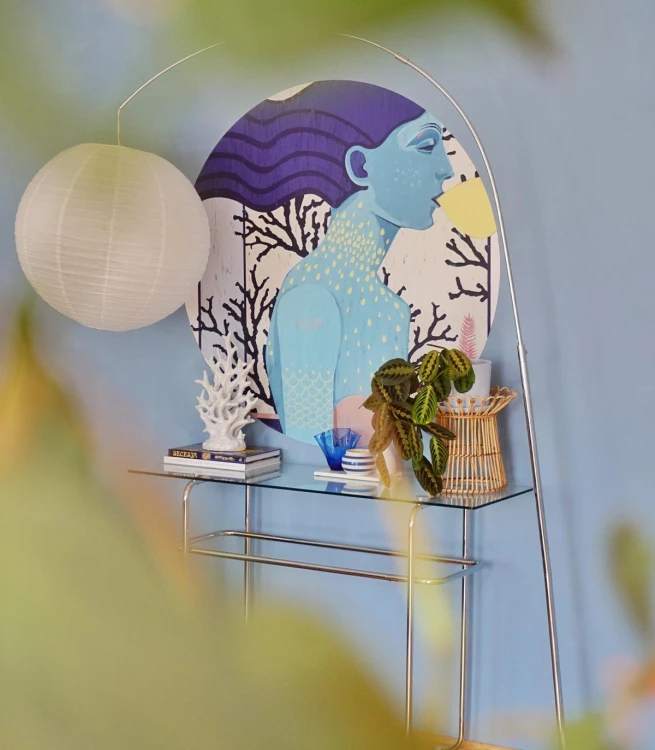 Tapeta w kształcie koła Dots Siren cool girl Wallcolors DOT-8702