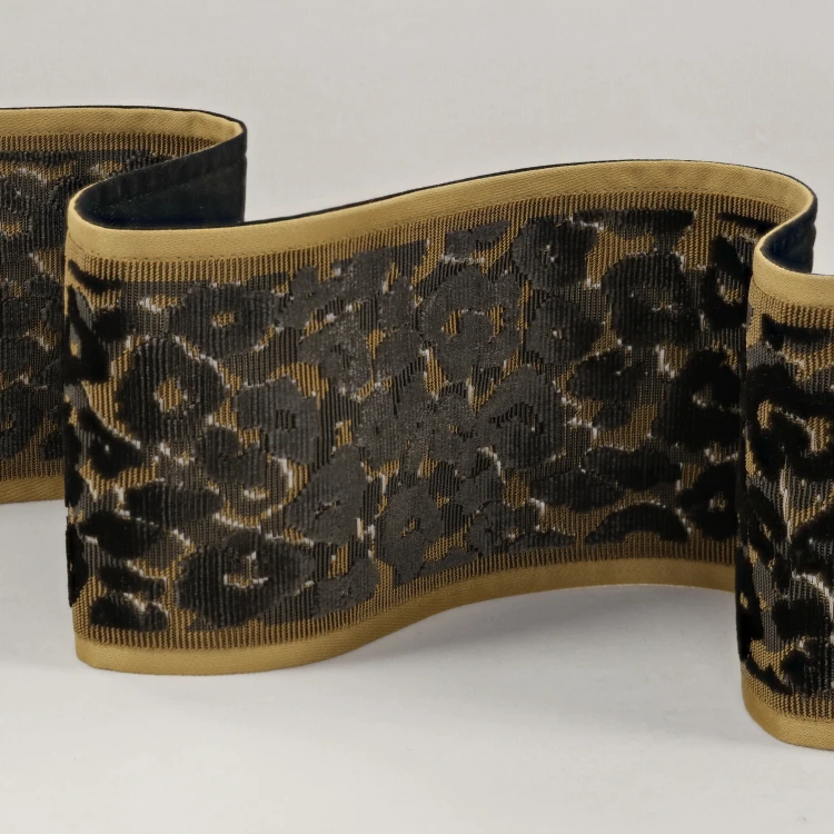 Tkanina Leopard Velvet Braid Olivette T115/01