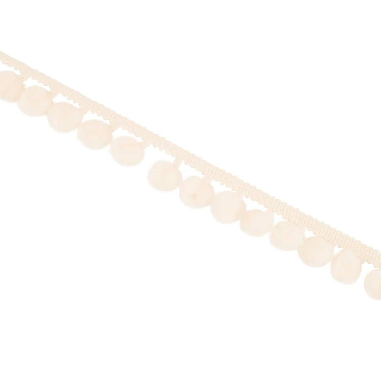 Tkanina Mini Pom Braid Snow T132/01