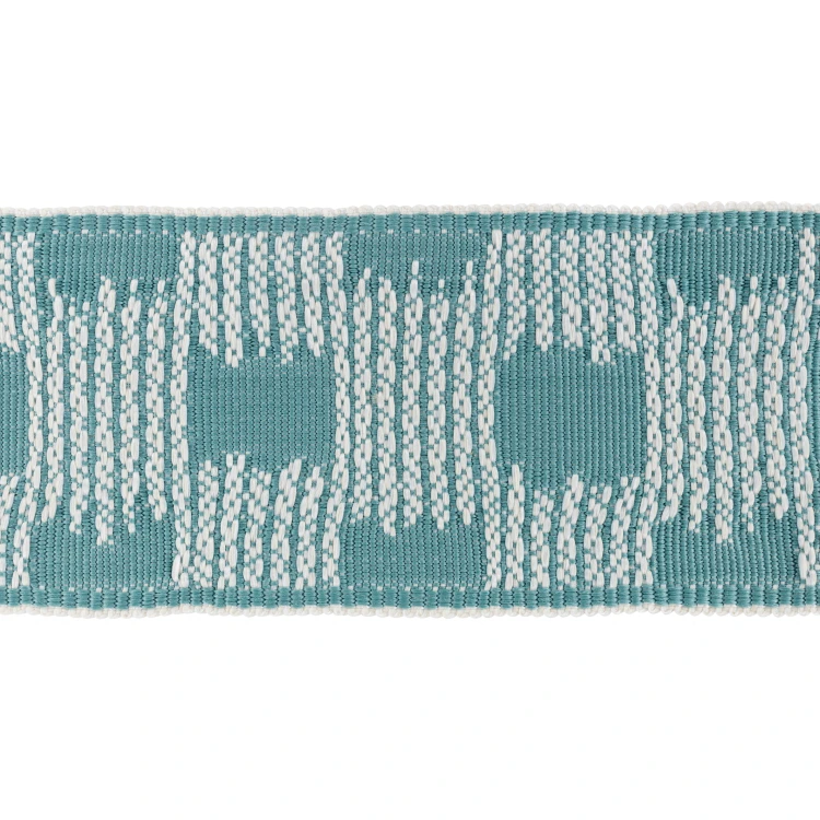 Tkanina Ikat Border Teal T128/02
