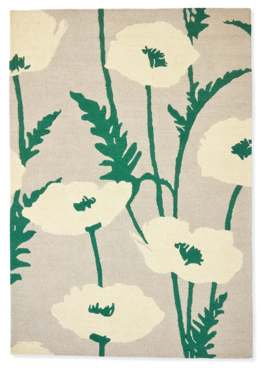 Beżowo Zielony Dywan w Kwiaty - POPPY POP PARCHMENT | GECKO 124807
