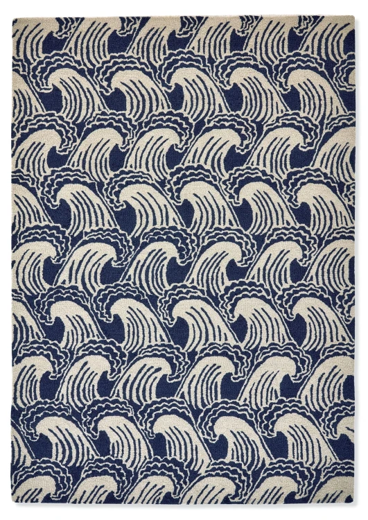 Granatowo Beżowy Dywan w Fale - RIDE THE WAVE DENIM 125608