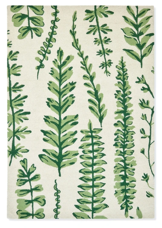 Beżowy Dywan w Zielone Liście - FERNS JUNIPER 125907