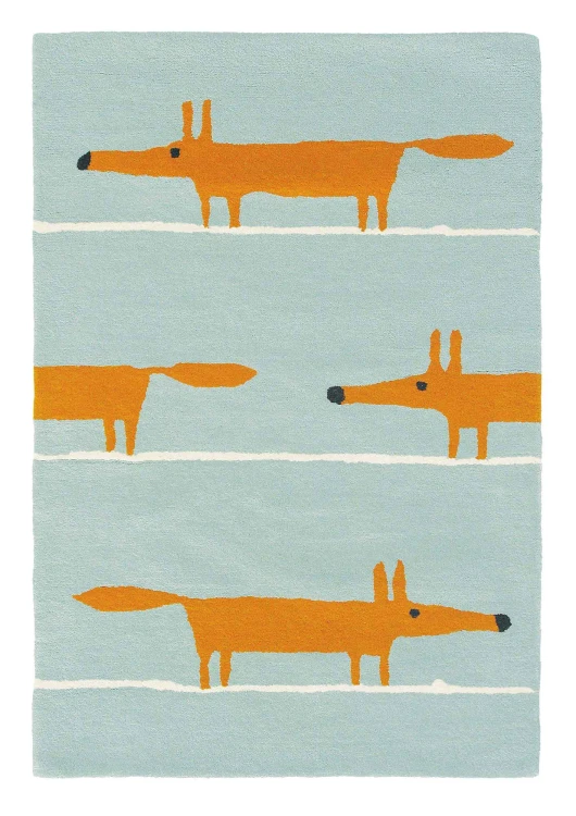 Błękitno Pomarańczowy Dywan Dziecięcy – MR FOX AQUA 25308