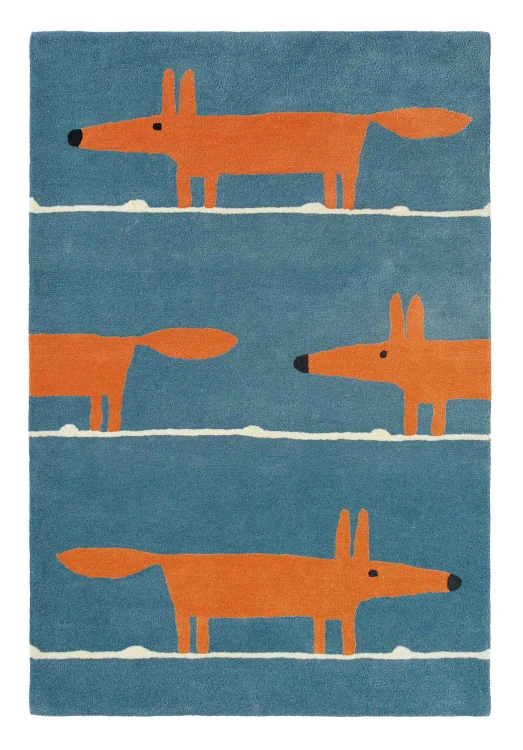 Niebiesko Pomarańczowy DywanDziecięcy – MR FOX DENIM 25318