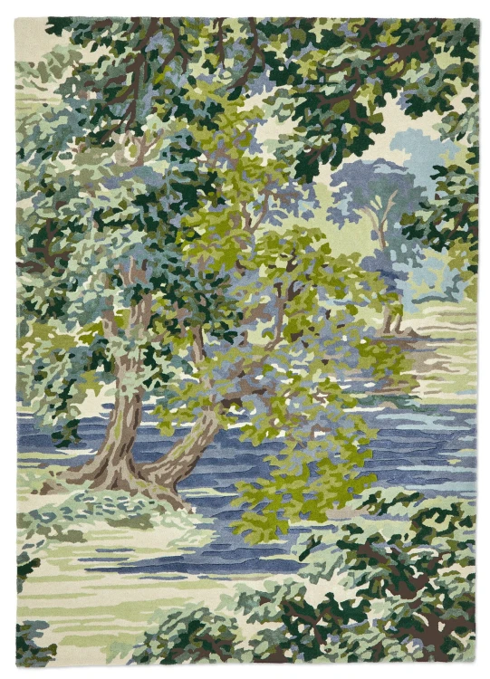 Dywan Zielono Niebieski z Roślinnym Wzorem – ANCIENT CANOPY FOREST GREEN 146708