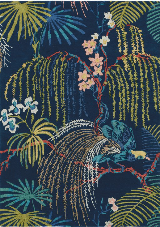 Niebieski Dywan w Kwiaty – RAIN FOREST TROPICAL NIGHT 050708