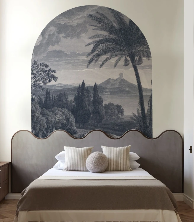 Tapeta w kształcie łuku Arch Tropical Volcano Vista blue Wallcolors ARCH-9100