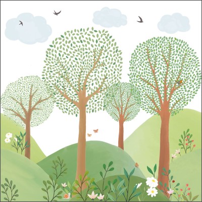 Mural LE MONDE DE LA FORET VERT S 250X250 Caselio 105803201, 105803206 1