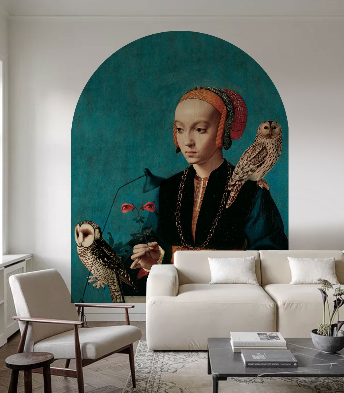 Tapeta w kształcie łuku Arch Owl lady Wallcolors ARCH-9144