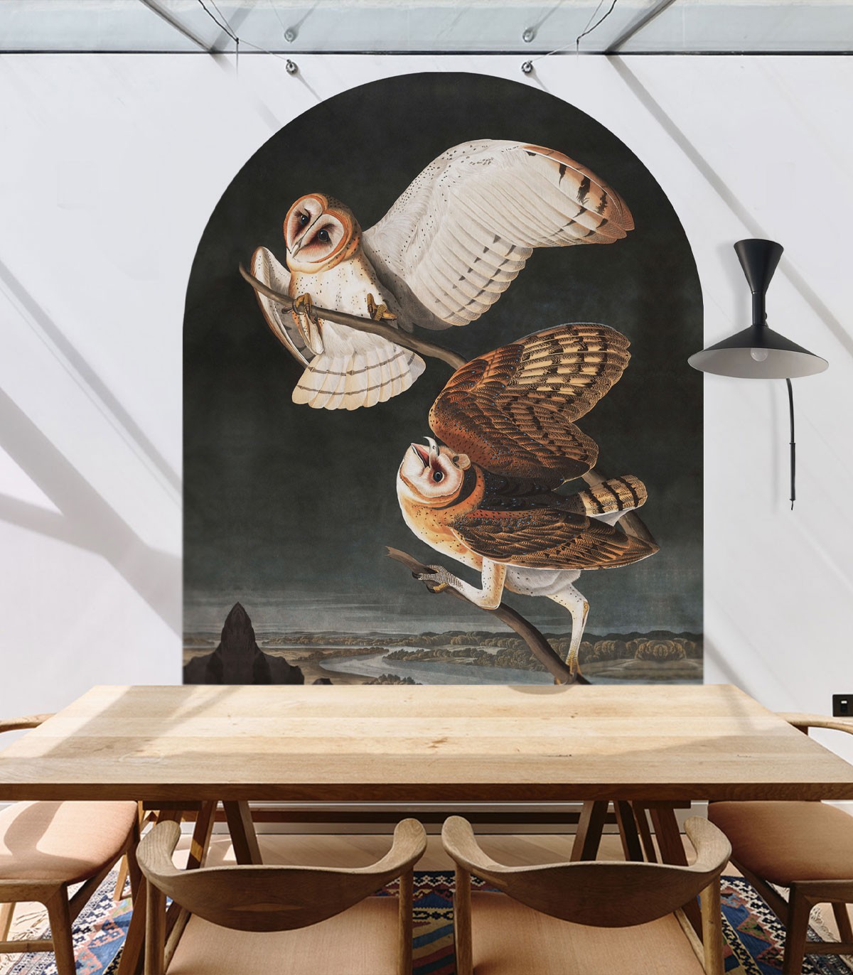 Tapeta w kształcie łuku Arch Owls Wallcolors ARCH-9145