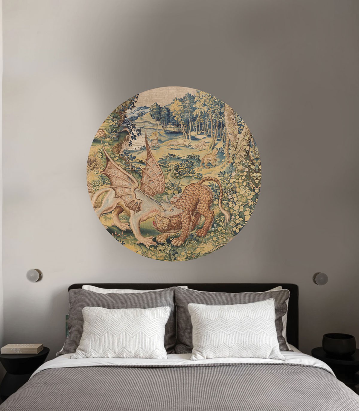 Tapeta w kształcie koła Dots Dragon Arras Wallcolors DOT-9156