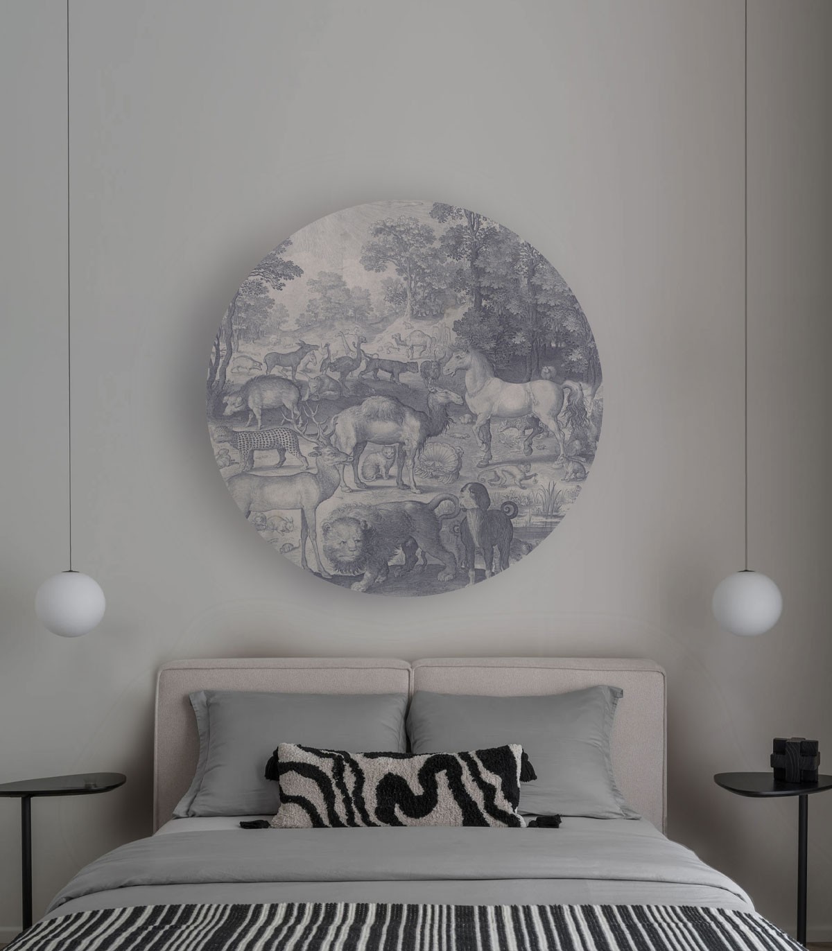 Tapeta w kształcie koła Dots Fauna Fresco Blue Wallcolors DOT-9157