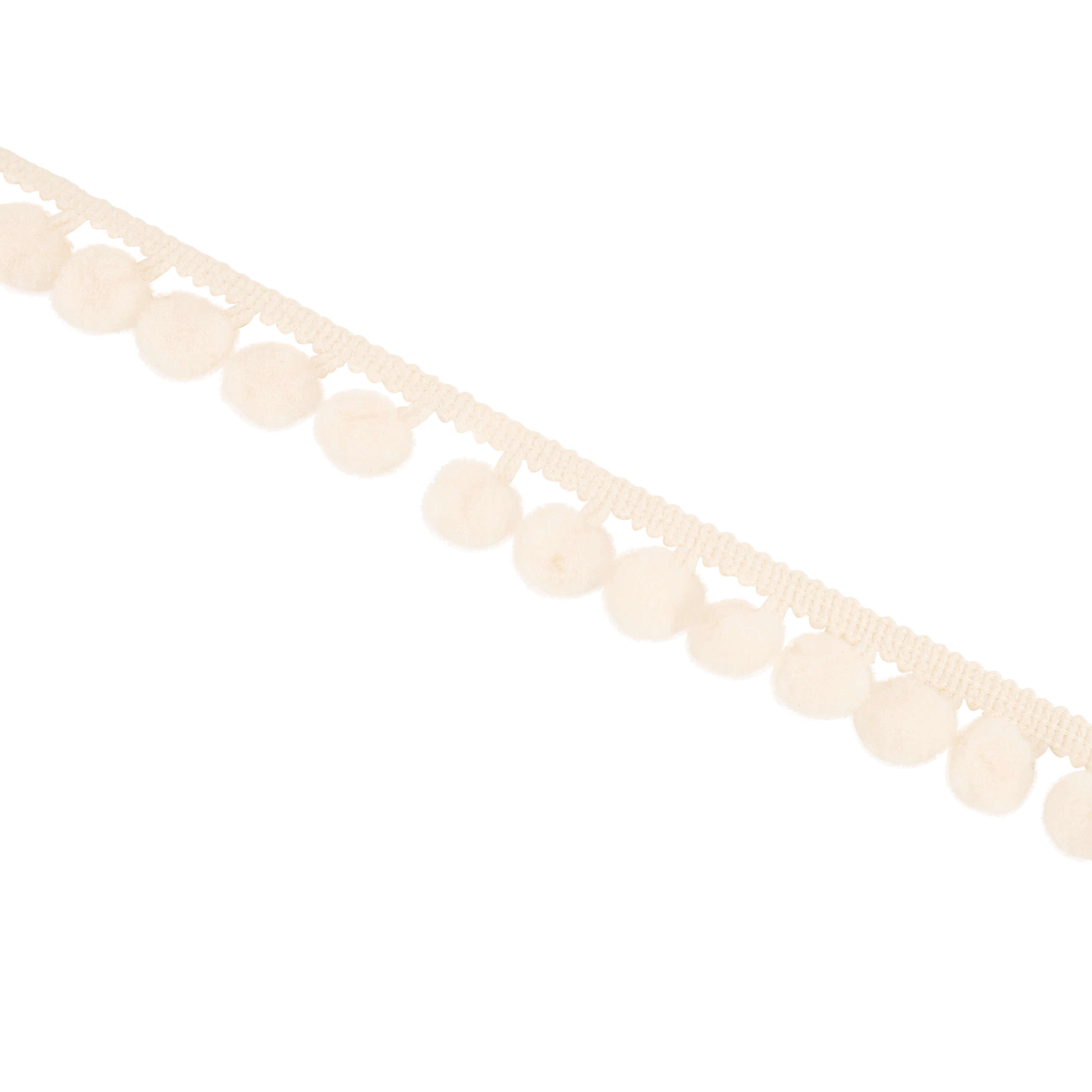Tkanina Mini Pom Braid Snow T132/01