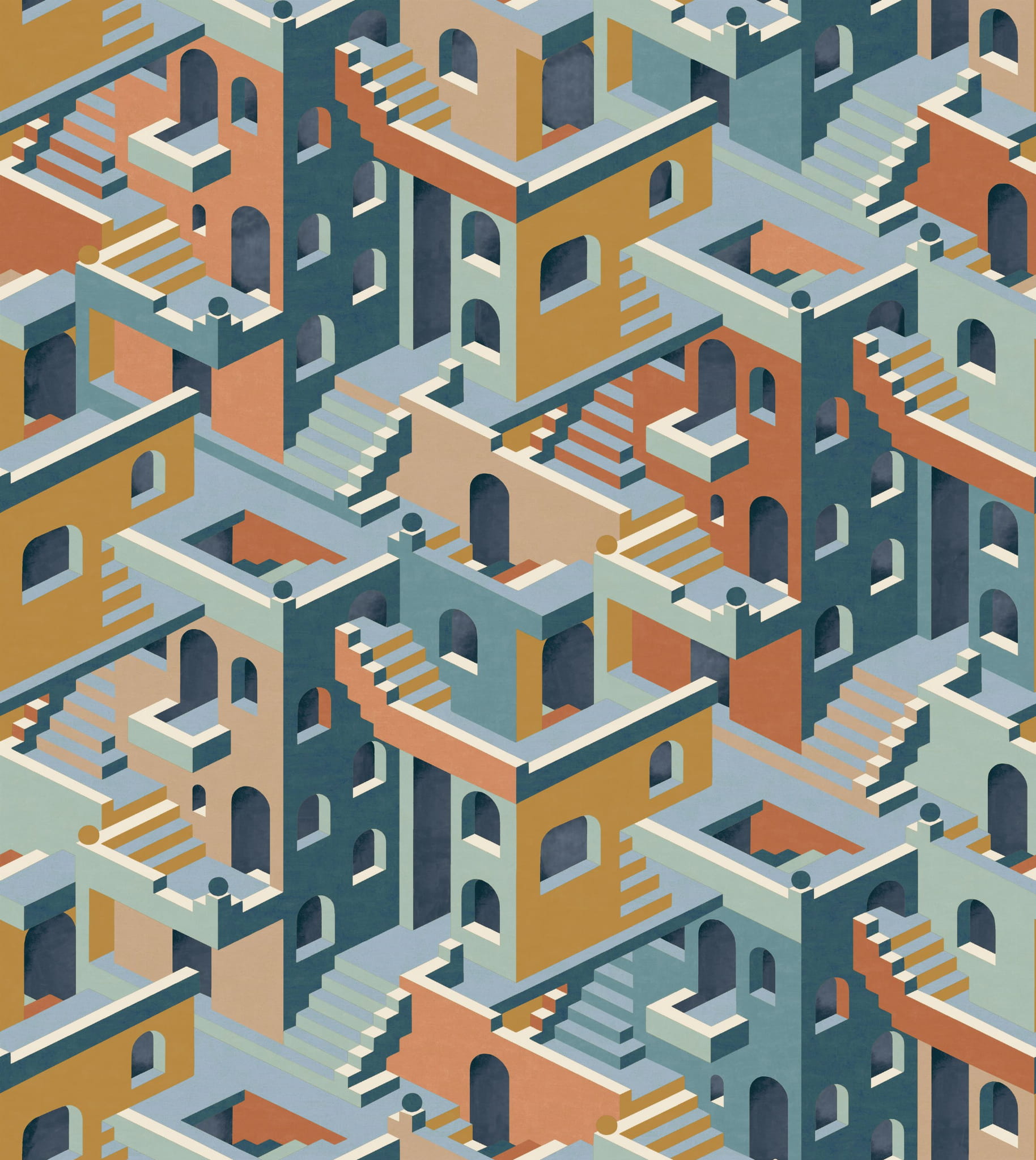 Mural CITY BLEU ORANGE Casadeco 87013211