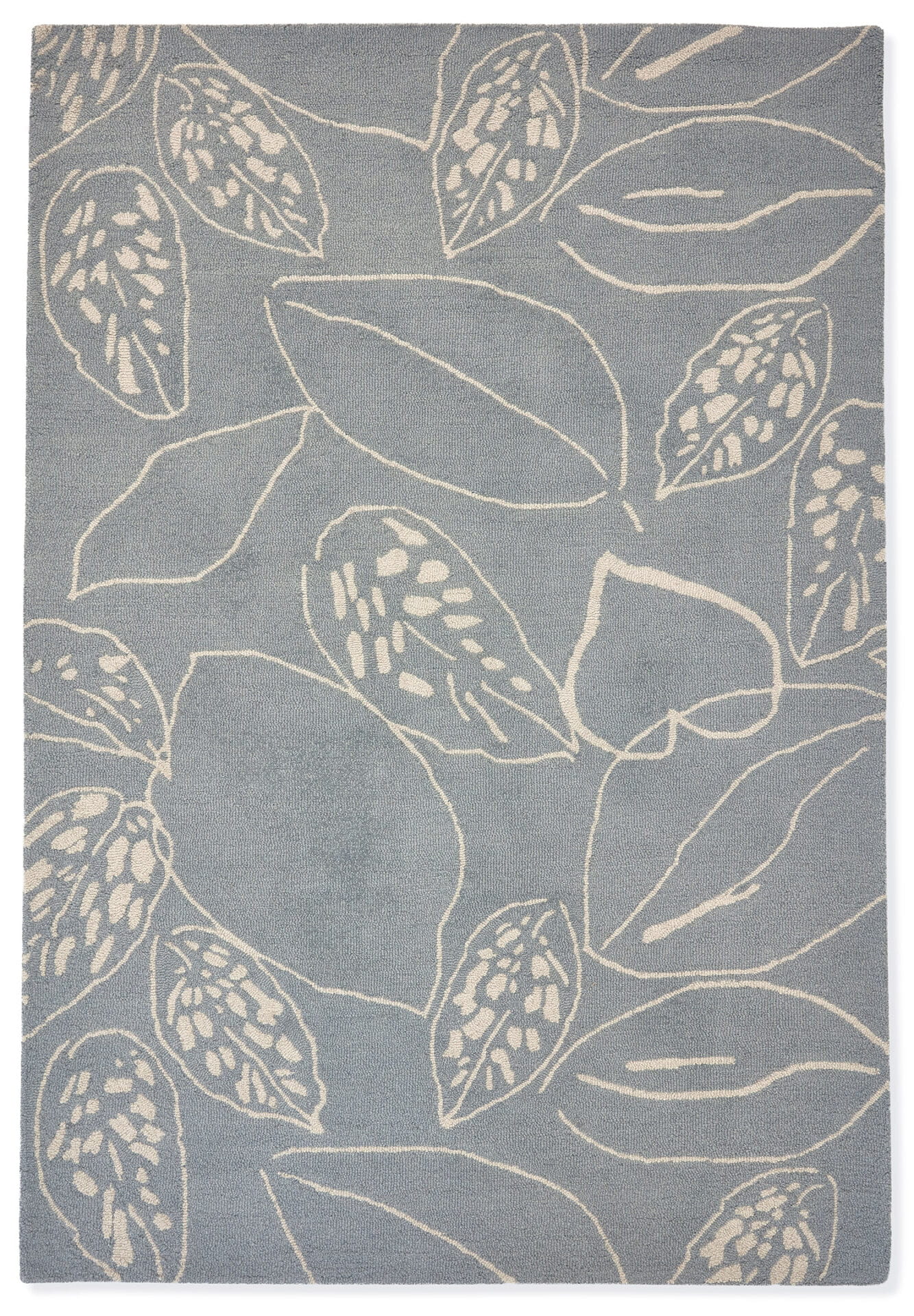 Szary Dywan z Roślinnym Wzorem - ORTO FROST 125404