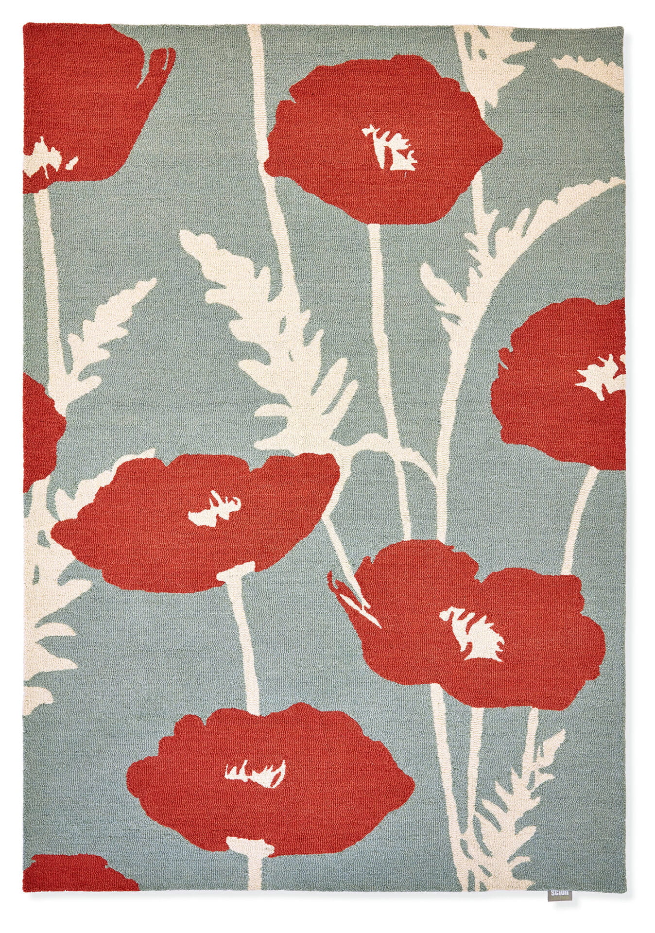 Szary Dywan w Czerwone Kwiaty - POPPY POP SAGE | POPPY 124800