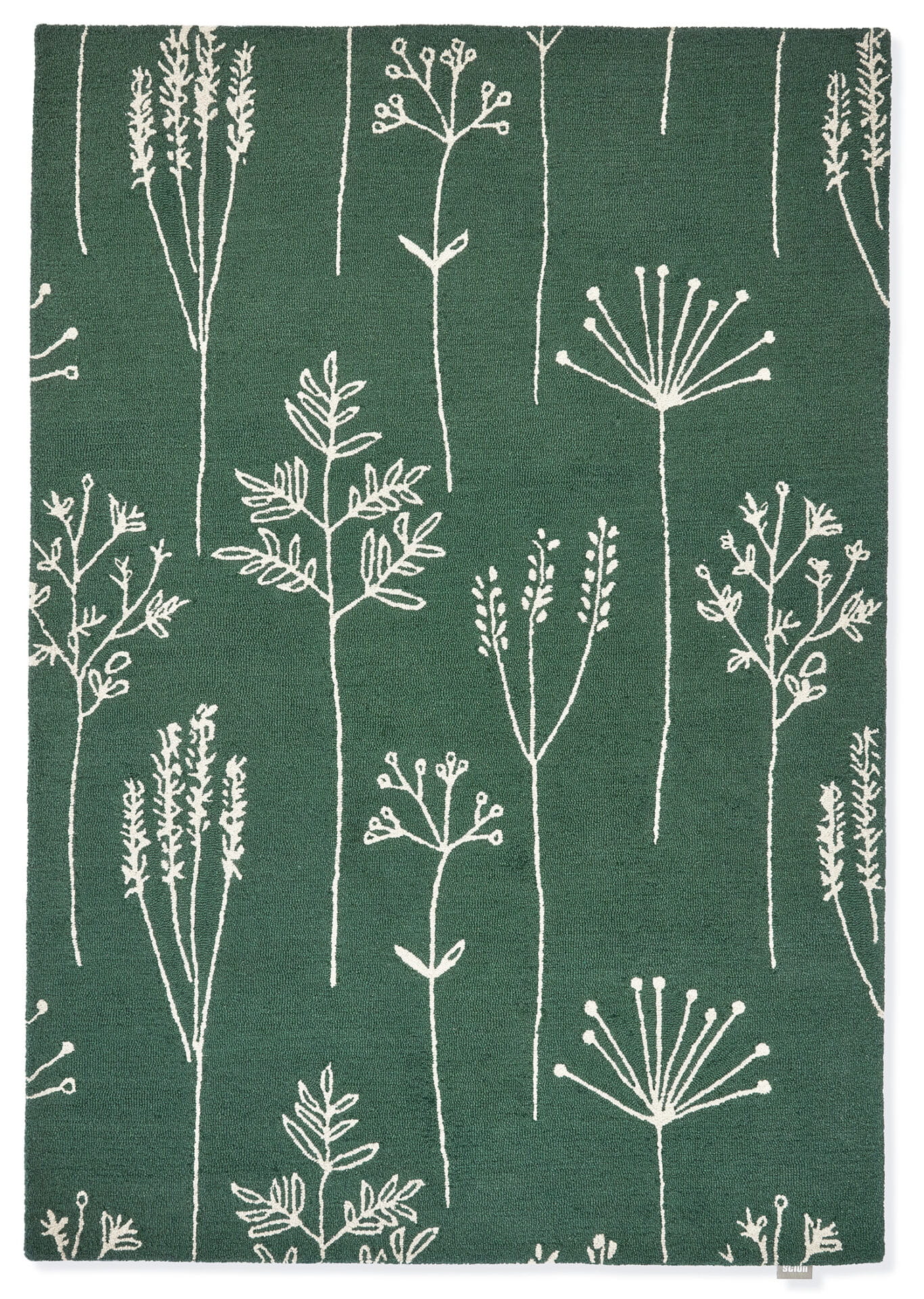 Zielony Dywan z Beżowym Roślinnym Wzorem - STIPA FOREST 126407
