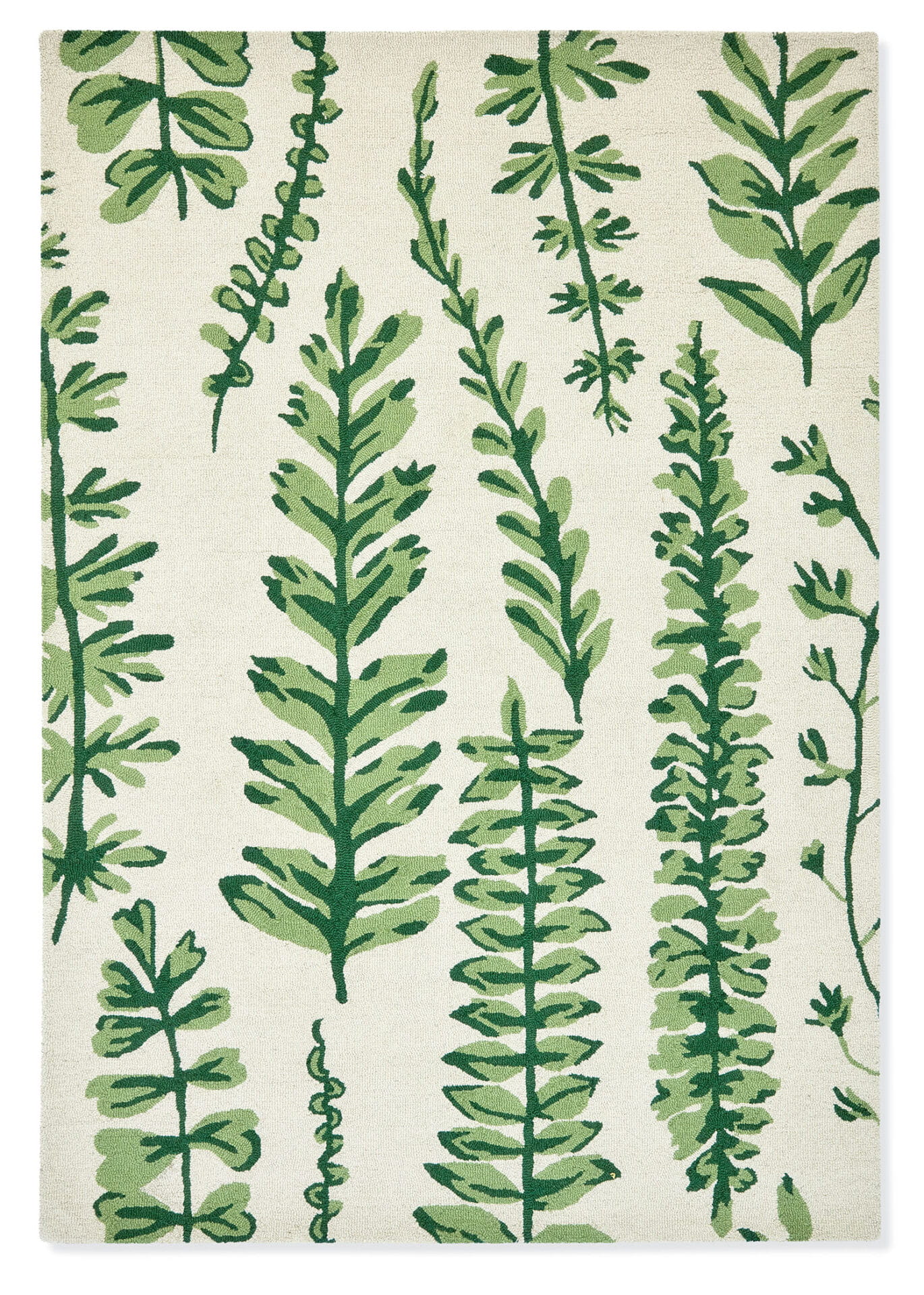 Beżowy Dywan w Zielone Liście - FERNS JUNIPER 125907