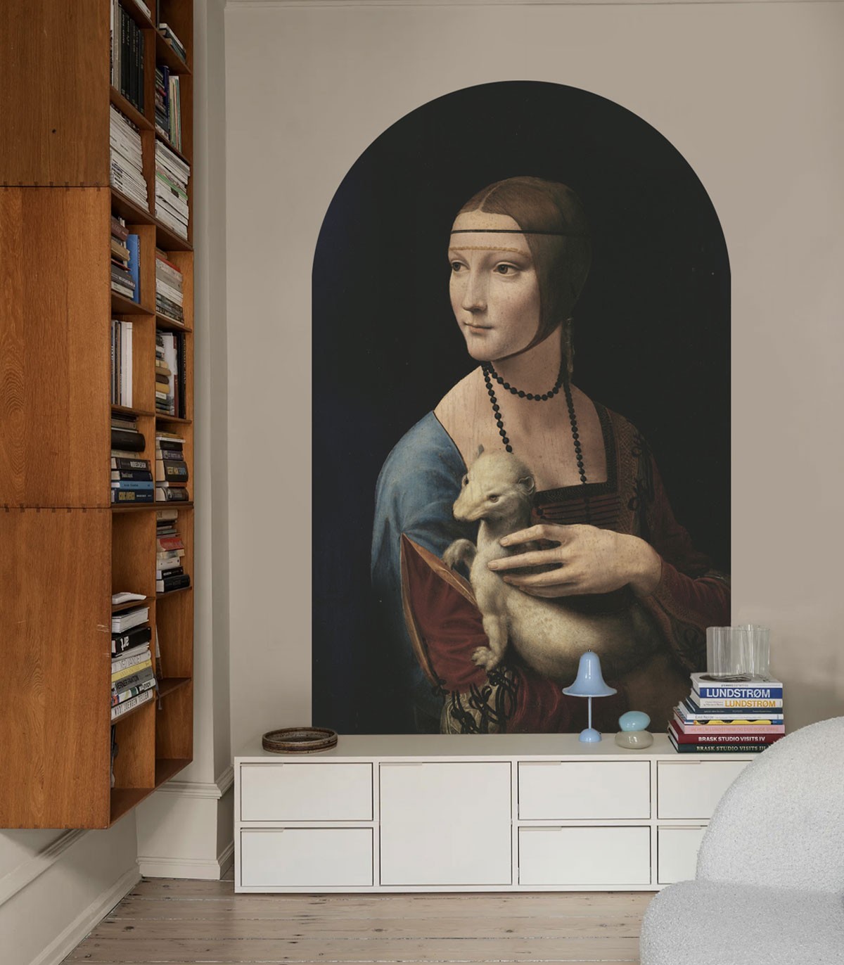 Tapeta w kształcie łuku Arch Lady with an Ermine Wallcolors ARCH-9143